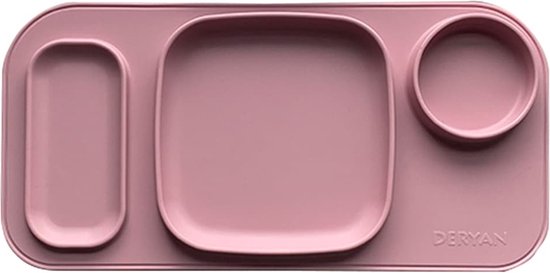 Deryan® Luxe Placemat voor kinderen - bordje BPAVRIJ Anti slip Ftalaatvrij - baby servies - Rose