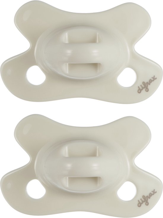 Difrax - Dental Speen - Newborn - Cremewitte/Popcorn - 2 stuks - Orthodontische Fopspeen