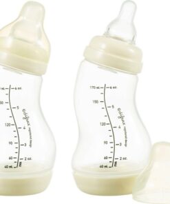 Difrax Babyfles 170 ml Natural - S-fles - Anti-Colic - Crème wit - 2 stuks