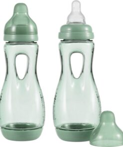 Difrax Handgreep Babyfles 240 ml Natural - S-Fles - Anti-Colic - Groen - 2 st.