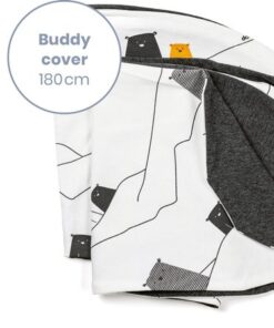 Doomoo Buddy Cover - Hoes voor Voedingskussen Buddy - Biologisch Katoen - 180 cm - Bear Grey