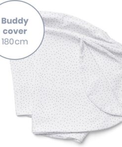 Doomoo Buddy Cover - Hoes voor Voedingskussen Buddy - Biologisch Katoen - 180 cm - Silver Dots