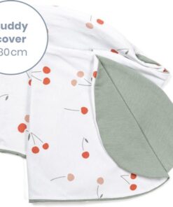 Doomoo Buddy Cover - Hoes voor Voedingskussen Buddy - Biologisch Katoen - 180 cm - Cherries Green