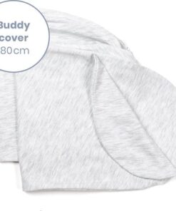 Doomoo Buddy Cover - Hoes voor Voedingskussen Buddy - Biologisch Katoen - 180 cm - Chine White