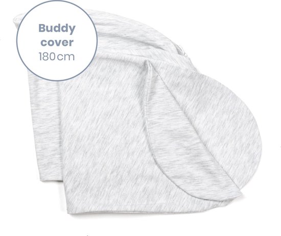 Doomoo Buddy Cover - Hoes voor Voedingskussen Buddy - Biologisch Katoen - 180 cm - Chine White