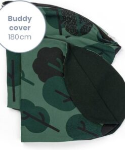 Doomoo Buddy Cover - Hoes voor Voedingskussen Buddy - Biologisch Katoen - 180 cm - Green Forest