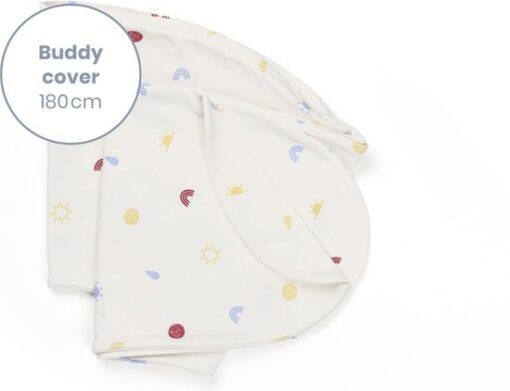 Doomoo Buddy Cover - Hoes voor Voedingskussen Buddy - Biologisch Katoen - 180 cm - Happy Colors