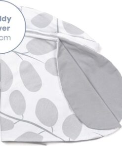 Doomoo Buddy Cover - Hoes voor Voedingskussen Buddy - Biologisch Katoen - 180 cm - Leaves Grey