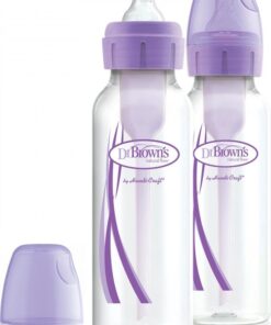 Dr. Brown's Options+ Anti-Colic Babyfles - Smalle halsfles - 250ml - Paars - 2 stuks