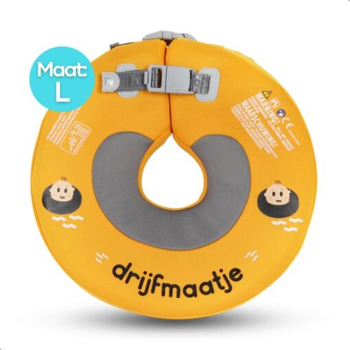 Drijfmaatje Babyfloat - Baby Zwemband - Nekring/Zwemring/Zwemkraag - 0-12 maanden - Baby Spa - Luchtvrij - Geel maat L