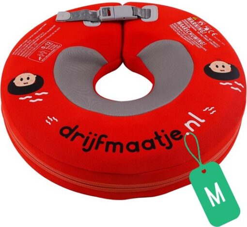 Drijfmaatje Babyfloat - Baby Zwemband - Nekring/Zwemring/Zwemkraag - 0-12 maanden - Baby Spa - Luchtvrij - Rood Maat M