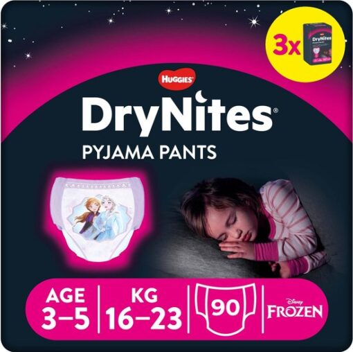 DryNites luierbroekjes - meisjes - 3 tot 5 jaar (16 - 23 kg) - 90 stuks - Bulkverpakking