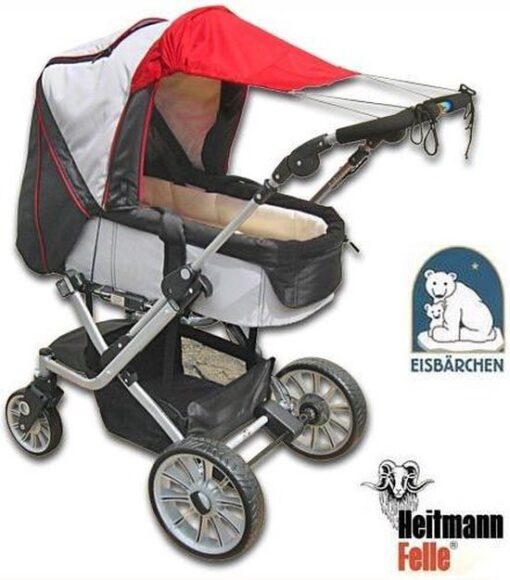 Eisbärchen- zonnescherm kinderwagen/buggy - Met UV bescherming 50+ - Kleur DONKER BRUIN