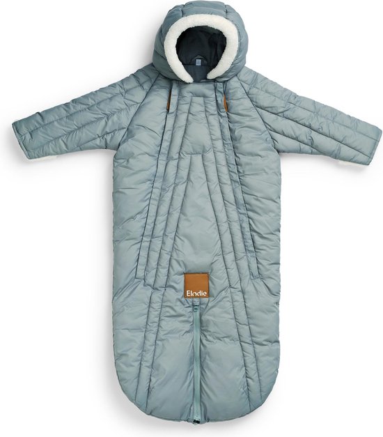 Elodie Baby Overall - Skipak Baby - Baby Voetenzak - Voetenzak autostoel - Pebble Green - 0-6 maanden