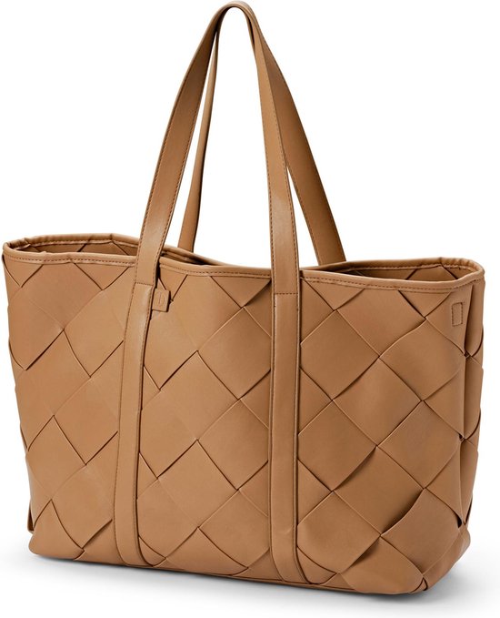 Elodie Braided Tote luiertas - Luiertas verzorgingstas - Luiertassen - Caramel Brown