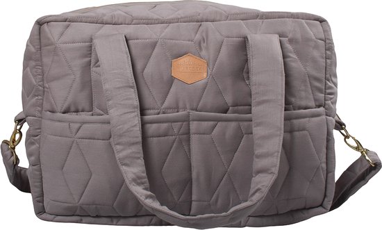 Filibabba Luiertas - Mommy Bag - In Zachte Quiltstof - 30x45x15 cm - Dark Grey