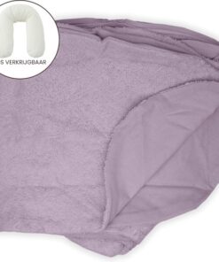 Form Fix XL Voedingskussenhoes - Body Pillow Kussensloop - Zwangerschapskussen hoes - Zijslaapkussen hoes - Badstof/Katoen Hoes - Mauve