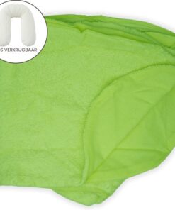 Form Fix XL Voedingskussenhoes - Body Pillow Kussensloop - Zwangerschapskussen hoes - Zijslaapkussen hoes - Badstof/Katoen Hoes - Lime