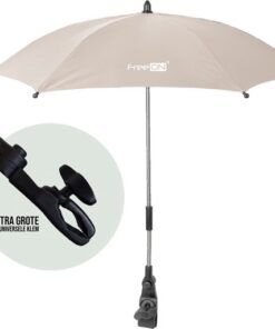 FreeON universele Parasol met klem voor buggy, kinderwagen of wandelwagen - Beige