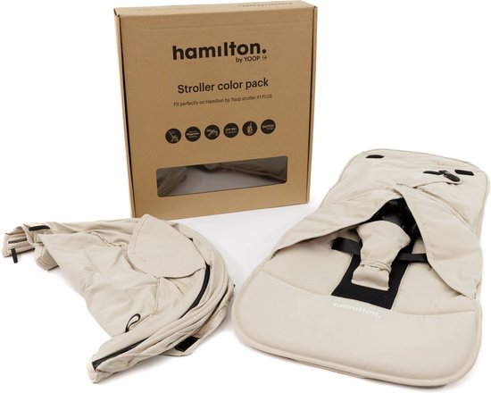 Hamilton by Yoop Buggy Bekledingset Color Pack – Stroller bekleding voor de Hamilton by Yoop X1 Plus & S1 Plus buggy's – Makkelijk te Monteren Kinderwagenhoes – Cream White