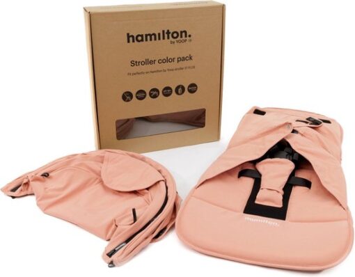 Hamilton by Yoop Buggy Bekledingset Color Pack – Stroller bekleding voor de Hamilton by Yoop X1 Plus & S1 Plus buggy's – Makkelijk te Monteren Kinderwagenhoes – Pastel Pink