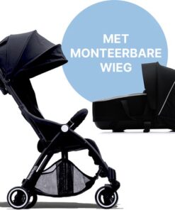 Hamilton by Yoop S1 Plus Buggy met monteerbare Premium Wieg – 2 in 1 wandelwagen – Stroller met MagicFold™ Technologie – Geschikt van 0 maanden tot 4 jaar – Verstelbare en Wendbare Kinderwagen – Zwart/Antraciet