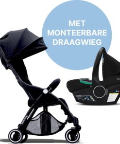 Hamilton by Yoop S1 Plus Buggy met monteerbare Zeno Plus draagwieg - Premium Budget Stroller met MagicFold™ Technologie - Licht, Verstelbaar, Wendbaar en geschikt van 0 maanden tot 4 jaar – Inclusief adapter – Zwart