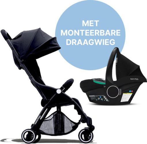 Hamilton by Yoop S1 Plus Buggy met monteerbare Zeno Plus draagwieg - Premium Budget Stroller met MagicFold™ Technologie - Licht, Verstelbaar, Wendbaar en geschikt van 0 maanden tot 4 jaar – Inclusief adapter – Zwart