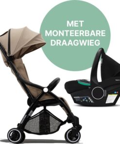 Hamilton by Yoop X1 Plus Buggy met monteerbare Zeno Plus draagwieg – 2 in 1 wandelwagen – Stroller met MagicFold™ Technologie – Geschikt van 0 maanden tot 4 jaar – Lichte, Verstelbare en Wendbare Kinderwagen – Inclusief adapters - Kaki