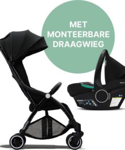 Hamilton by Yoop X1 Plus Buggy met monteerbare Zeno Plus draagwieg – 2 in 1 wandelwagen – Stroller met MagicFold™ Technologie – Geschikt van 0 maanden tot 4 jaar – Lichte, Verstelbare en Wendbare Kinderwagen – Inclusief adapters - Zwart