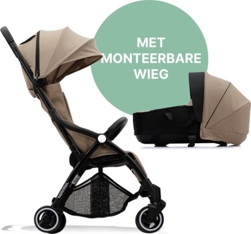 Hamilton by Yoop X1 Plus Kinderwagen – Buggy Inklapbaar met monteerbare Wieg – 2 in 1 Wandelwagen – MagicFold™ Technologie – Geschikt van 0 maanden tot 4 jaar – Tot 22 kg – Licht, Verstelbaar & Wendbaar – Kaki