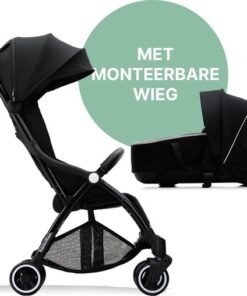 Hamilton by Yoop X1 Plus Kinderwagen – Buggy Inklapbaar met monteerbare Wieg – 2 in 1 Wandelwagen – MagicFold™ Technologie – Geschikt van 0 maanden tot 4 jaar – Tot 22 kg – Licht, Verstelbaar & Wendbaar – Zwart