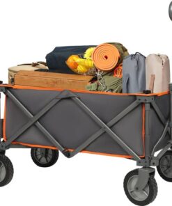 Handkar, Opvouwbare Handtrolley met Snelsluitende Stof, Vouwbare Trolley, Transportkar, Draagbare Strandkar, Tuinkar, Opvouwbare Trolley, Maximaal Draagvermogen 100 kg voor Kamperen, Tuinieren, Winkelen