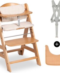 Hauck Beta+ kinderstoelset - FSC®-gecertificeerd – Hout - inclusief wielen en houten tafel - Natural