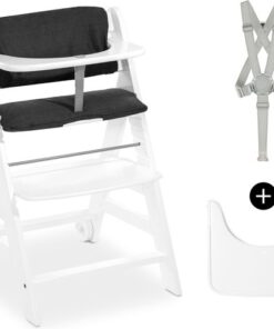 Hauck Beta+ kinderstoelset - FSC®-gecertificeerd – Hout - inclusief wielen en houten tafel - White