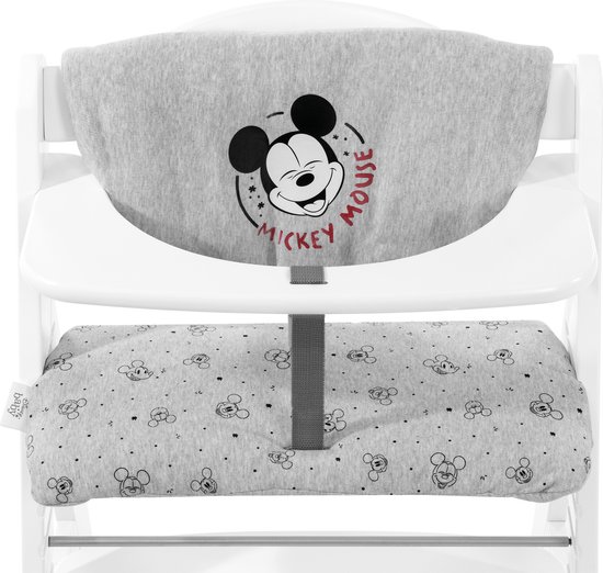 Hauck Highchair Pad Deluxe, hoge stoel pad voor Hauck houten stoel Alpha+, Mickey Mouse Grey