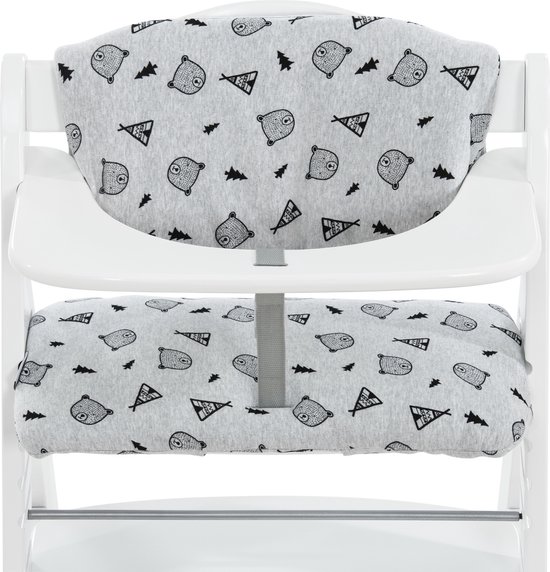 Hauck Highchair Pad Deluxe, hoge stoel pad voor Hauck houten stoel Alpha+, Nordic Grey