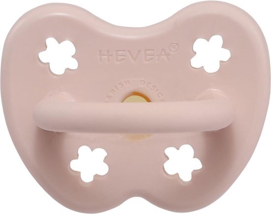 HEVEA dental speen orthodontisch Powder pink 0-3 mnd