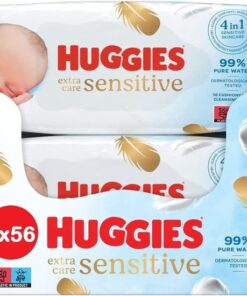 Huggies - Extra Care Sensitive - Billendoekjes - 224 babydoekjes - 4 x 56