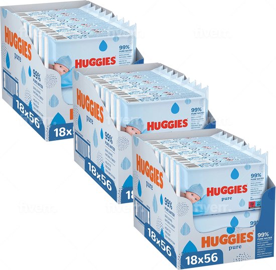 Huggies - Pure - Billendoekjes - 3024 babydoekjes - 54 x 56