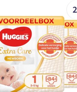 Huggies luiers - Maat 1 (2 tot 5 kg) - 168 (8x21) stuks - Newborn - Voordeelverpakking