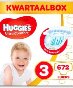 Huggies luiers - Maat 3 (4 tot 9 kg) - 672 stuks (12x56) - Voordeelverpakking