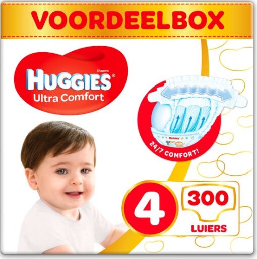 Huggies luiers - Maat 4 (7 tot 18 kg) - 300 stuks (6x50) - Voordeelverpakking