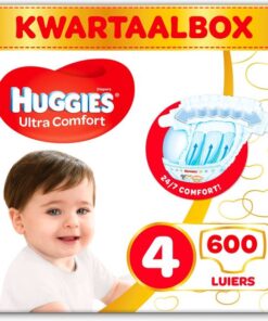 Huggies luiers - Maat 4 (7 tot 18 kg) - 600 stuks (12x50) - Voordeelverpakking