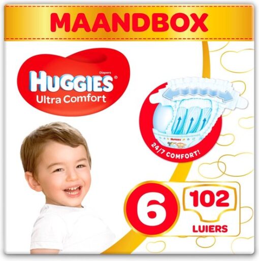 Huggies luiers - Maat 6 (15 tot 30 kg) - 204 stuks (6x34) - Voordeelverpakking