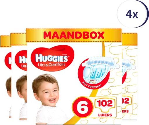 Huggies luiers - Maat 6 (15 tot 30 kg) - 408 stuks (12x34) - Voordeelverpakking