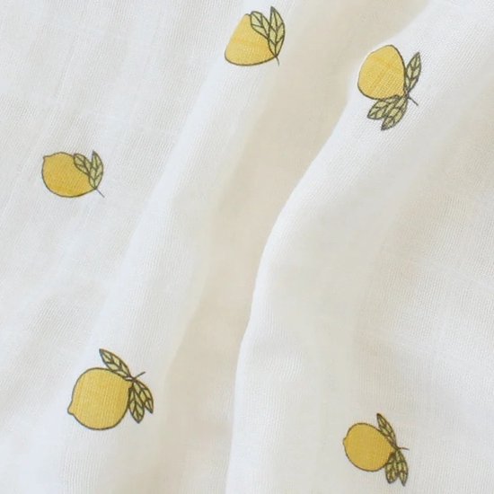 Hydrofiele Doek - Hydrofiele Doek XL - Citroen - 120x120cm - Hydrofiel - Swaddle - Hydrofiele Luier -XL - Bamboe - Hydrofieldoek Citroentjes - Hydrofieldoek Lemon - Emmailloter - Kraamcadeau