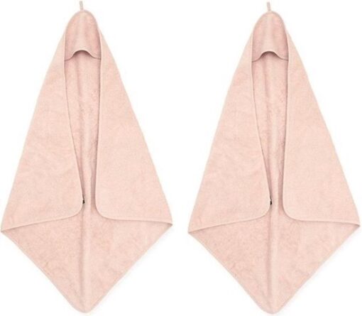 Jollein Badcape | omslagdoek badstof | 2 stuks| 75x75cm - Pale pink | roze