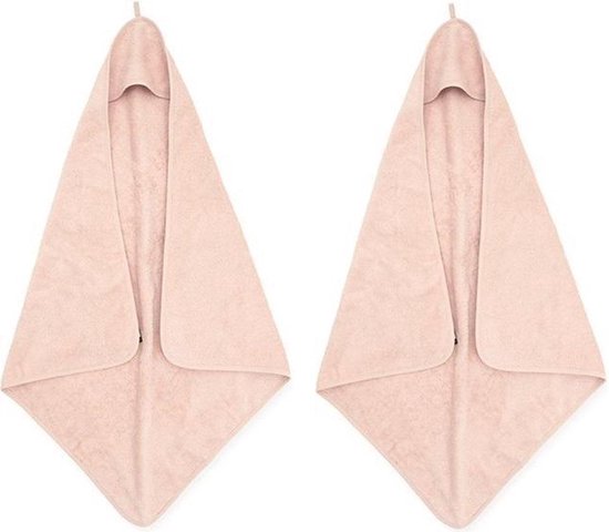 Jollein Badcape | omslagdoek badstof | 2 stuks| 75x75cm - Pale pink | roze