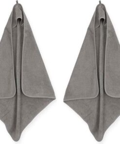 Jollein Badcape | omslagdoek badstof | 2 stuks| 75x75cm - Storm grey | grijs